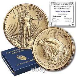 2021 1/10 oz Gold American Eagle Type 2 Brilliant Uncirculated with COA