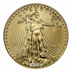 2021 1/2 oz Gold American Eagle T-1 $25 GEM BU