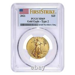 2021 1/2 oz Gold American Eagle Type 2 PCGS MS 69 First Strike