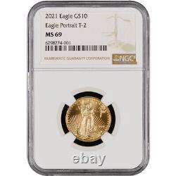 2021 1/4 oz American Gold Eagle Coin NGC MS69 (Type 2)