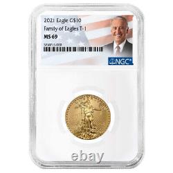 2021 $10 Type 1 American Gold Eagle 1/4 oz NGC MS69 Biden Label