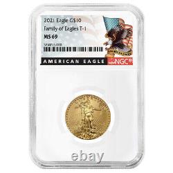 2021 $10 Type 1 American Gold Eagle 1/4 oz NGC MS69 Black Label