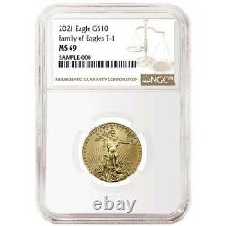 2021 $10 Type 1 American Gold Eagle 1/4 oz. NGC MS69 Brown Label