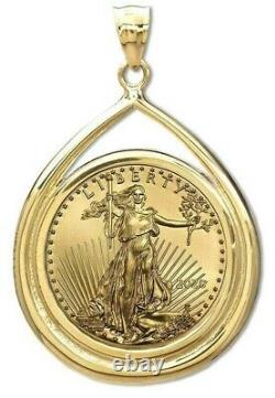 2021 $5 Gold American Eagle Gem Coin Set In 14-kt Teardrop Bezel $488.88