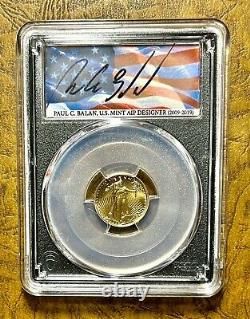 2021 $5 Gold Eagle Pcgs Ms70 Type 2 First Day Of Issue Balan Flag Label # Gmn