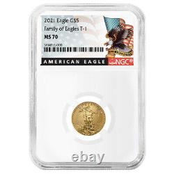 2021 $5 Type 1 American Gold Eagle 1/10 oz NGC MS70 Black Label