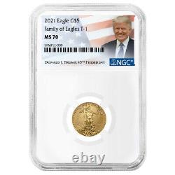 2021 $5 Type 1 American Gold Eagle 1/10 oz. NGC MS70 Trump Label