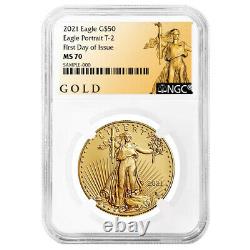 2021 $50 Type 2 American Gold Eagle 1 oz. NGC MS70 FDI ALS Label