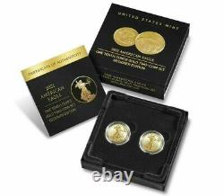 2021 American Eagle One-Tenth Ounce Gold Two-Coin Set Designer Edition SEALED