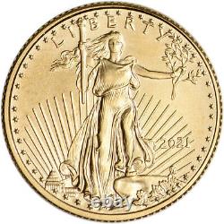 2021 American Gold Eagle 1/10 oz $5 BU coin in U. S. Mint Gift Box