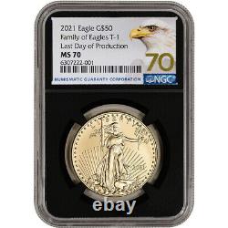 2021 American Gold Eagle 1 oz $50 Type 1 NGC MS70 Last Day of Production Black
