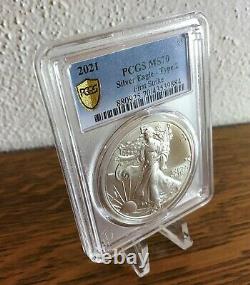 2021 American Silver Eagle Type 2 PCGS MS70 First Strike Gold Shield Certified