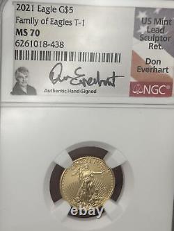 2021 G$5 Gold Eagle Family of Eagles T-1 NGC MS70 Everhart ++MINT++