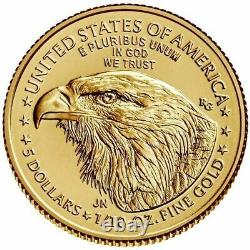 2021 Type 2 1/10 oz AMERICAN GOLD EAGLE $5 UNCIRCULATED ROUND FREE SHIPPING