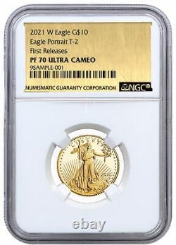 2021 W 1/4 oz Gold American Eagle Type 2 Proof $10 NGC PF70 UC FR Gold Foil