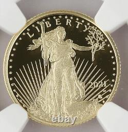 2021 W $5 1/10 Oz GOLD AMERICAN EAGLE PROOF COIN Type 2 NGC PF70 Ultra Cameo