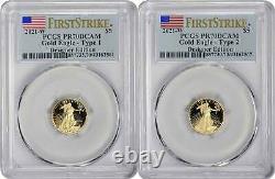 2021-W $5 American Gold Eagle Designer Edition 2-Coin Set PR70DCAM FS PCGS