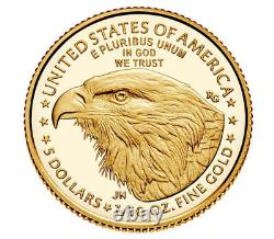 2021 W $5 Proof Gold American Eagle 1/10 oz Type-2 in OGP Original Packaging