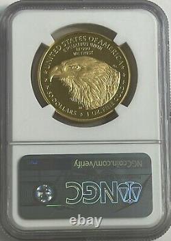 2021 W $50 1 OZ NGC PF70 ER ULTRA CAMEO PROOF GOLD EAGLE T-2 With BOX & COA TYPE 2