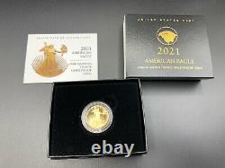 2021-W American Eagle One-Quarter Ounce 1/4 Gold Proof Coin (21EDN)Type 2