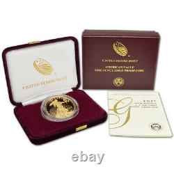 2021 W American Gold Eagle Proof 1 oz $50 in OGP