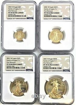 2021 W Eagle Family of Eagles T-1 First Releases PF70 Ultra Cameo NGC (Set of 4)