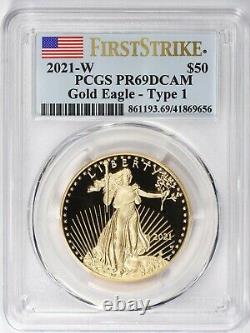 2021-W First Strike type1 $50 Gold Eagle PCGS PR69DCAM Proof