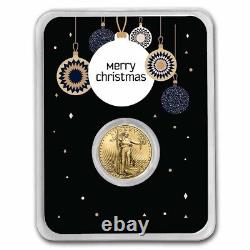 2022 1/10 oz American Gold Eagle withElegant Merry Christmas Card SKU#255191