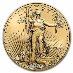 2022 1/10 oz American Gold Eagle withElegant Merry Christmas Card SKU#255191