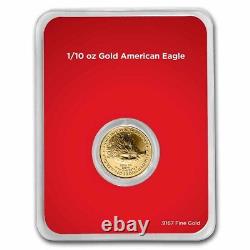 2022 1/10 oz American Gold Eagle withRed Merry Christmas Card SKU#255195