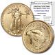 2022 1/4 Oz American Gold Eagle Coin Brilliant Uncirculated With Certificate Of