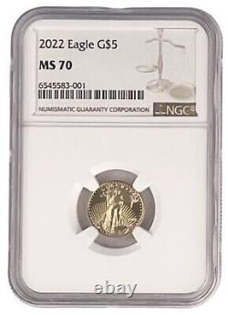 2022 $5 1/10oz Gold Eagle NGC MS70 Brown Label
