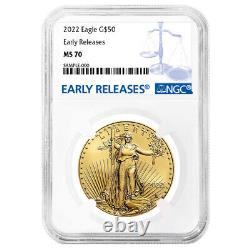 2022 $50 American Gold Eagle 1 oz NGC MS70 ER Blue Label