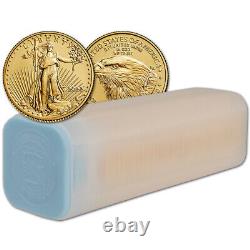 2022 American Gold Eagle 1/4 oz $10 1 Roll Forty 40 BU Coins in Mint Tube