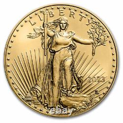 2023 1/10 oz American Gold Eagle withGreen Merry Christmas Card SKU#280984