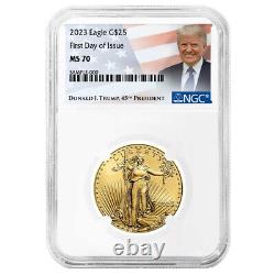 2023 $25 American Gold Eagle 1/2 oz NGC MS70 FDI Trump Label