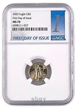 2023 $5 1/10oz Gold Eagle NGC MS70 First Day Issue In Stock