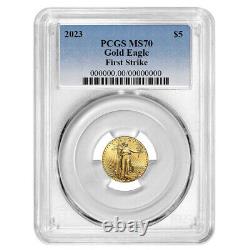 2023 $5 American Gold Eagle 1/10 oz PCGS MS70 FS Blue Label