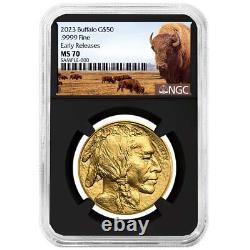 2023 $50 American Gold Buffalo NGC MS70 ER Buffalo Label Retro Core