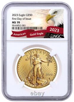 2023 $50 American Gold Eagle 1-oz NGC MS70 FDOI Exclusive Eagle Label