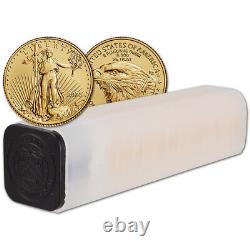 2023 American Gold Eagle 1/10 oz $5 1 Roll Fifty 50 BU Coins in Mint Tube