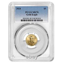 2024 $5 American Gold Eagle 1/10 oz PCGS MS70 Blue Label