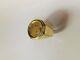 22k Fine Gold 1/10 Oz American Eagle Coin In14k Yellow Gold Ring