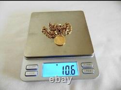 22K Gold American Eagle 1/10oz Pen 14k Gold Chain Necklace 18 4mm 10.6g (n3050)
