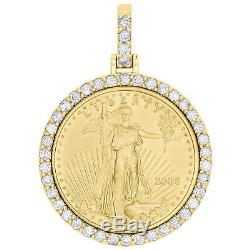 22K Gold American Eagle Liberty Coin 1/2 oz. Diamond Mounting Pendant 2.25 CT