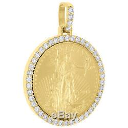 22K Gold American Eagle Liberty Coin 1 Oz. Real Diamond Mounting Pendant 2.85 CT