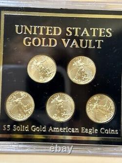 $5 Solid Gold American Eagle 10 Coin Collector's Set U. S. Vault