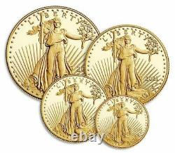 American Eagle 2021 Gold Proof Four-Coin Set 21EFN Confirmed FREE Overnight
