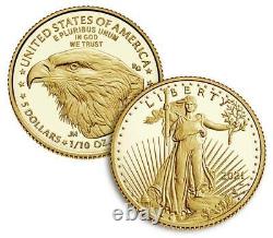 American Eagle 2021 One-Tenth Ounce Gold Two-Coin Set Designer Edition IN HAND