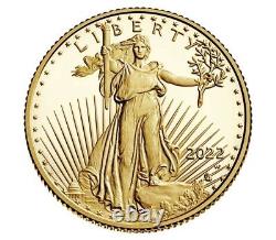 American Eagle 2022 One Quarter 1/4 ounce W Gold Proof $10 Coin 22ED NIB
